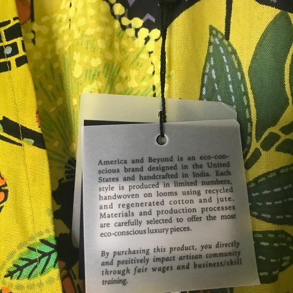 NWT AMERICA & BEYOND Havana Cress Maxi Kimono  short -sleeved Dress  M - Picture 11 of 13